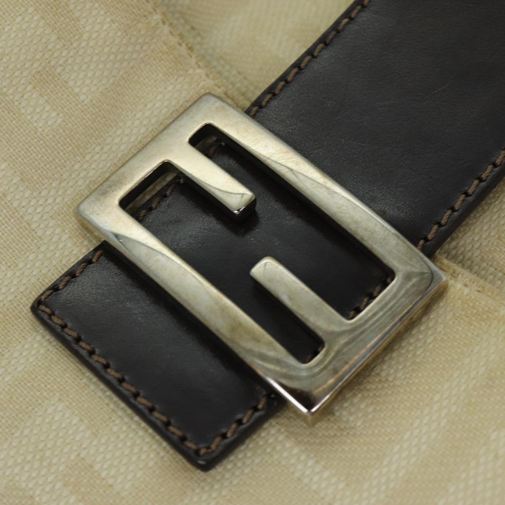 FENDI Zucca Canvas Mamma Baguette Shoulder Bag Beigeyk13591