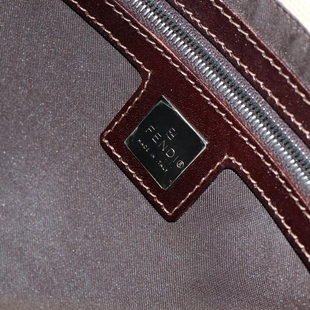 FENDI Zucca Canvas Mamma Baguette Shoulder Bag Beigeyk13591