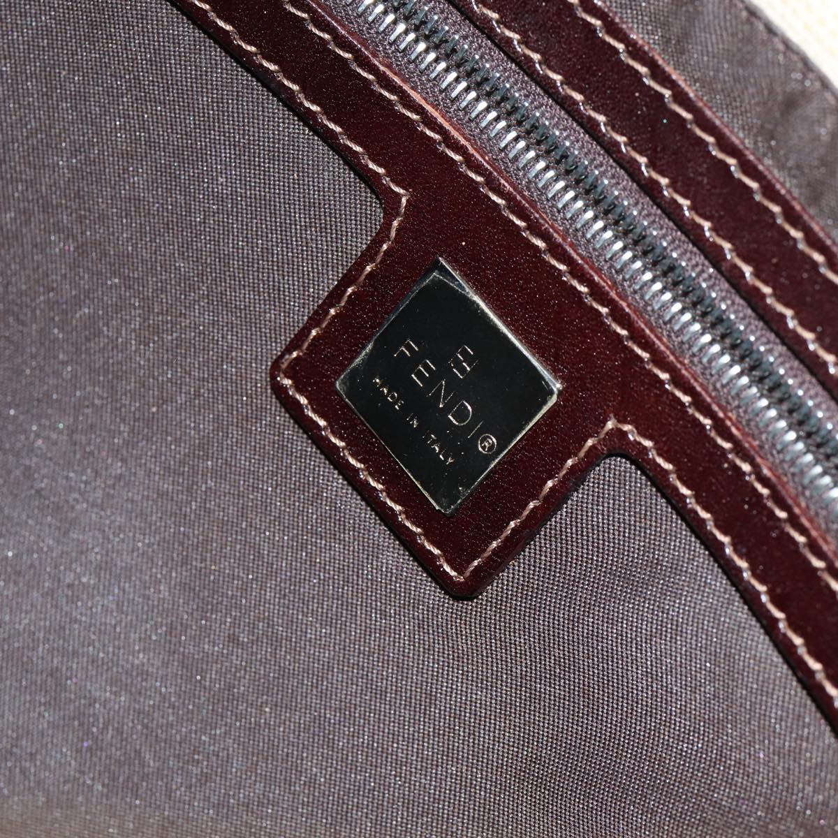 FENDI Zucca Canvas Mamma Baguette Shoulder Bag Beigeyk13591