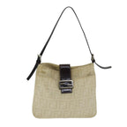 FENDI Zucca Canvas Mamma Baguette Shoulder Bag Beigeyk13591