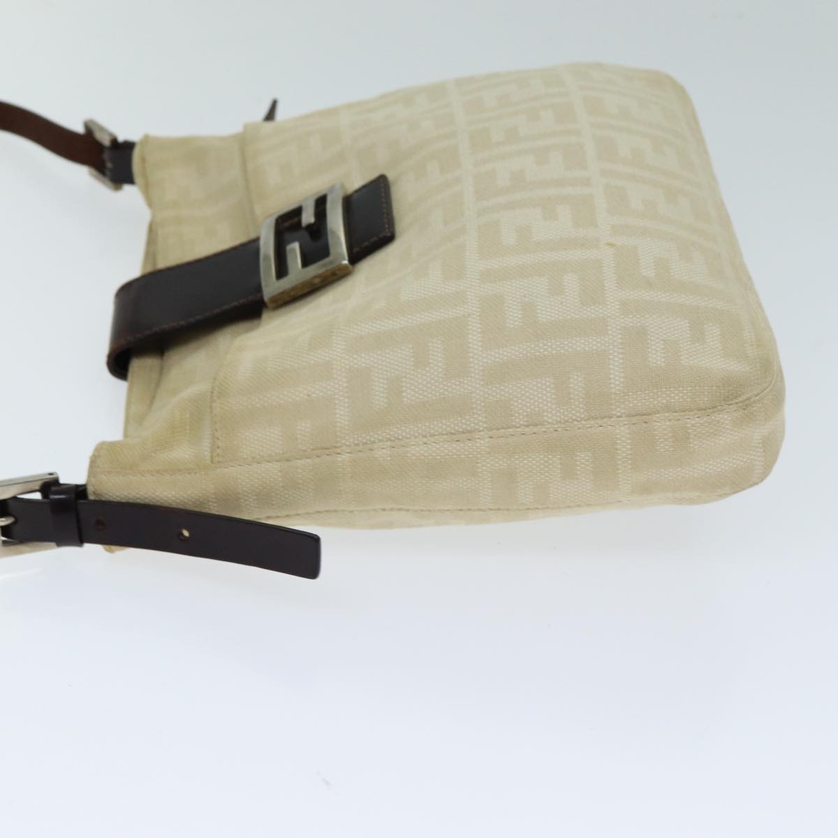 FENDI Zucca Canvas Mamma Baguette Shoulder Bag Beigeyk13591