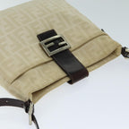 FENDI Zucca Canvas Mamma Baguette Shoulder Bag Beigeyk13591
