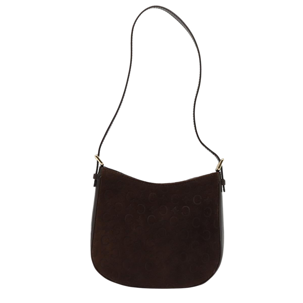 CELINE C Macadam Canvas Shoulder Bag Brown 13620