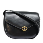 CELINE Shoulder Bag Leather Black 13626