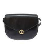 CELINE Shoulder Bag Leather Black 13626