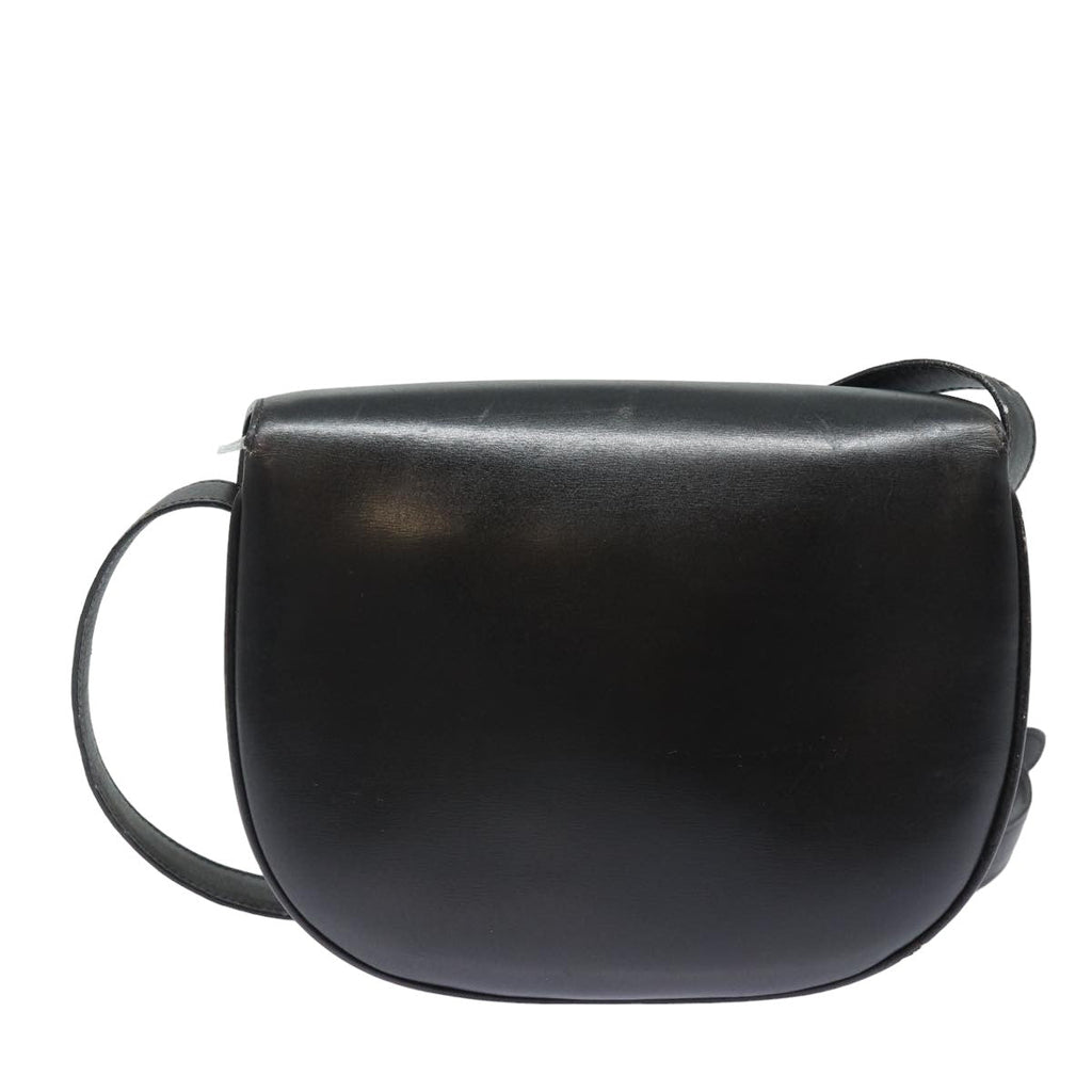 CELINE Shoulder Bag Leather Black 13626