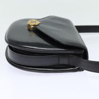 CELINE Shoulder Bag Leather Black 13626