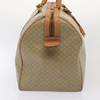 CELINE Macadam Canvas Boston Bag Beige Auth yk13637