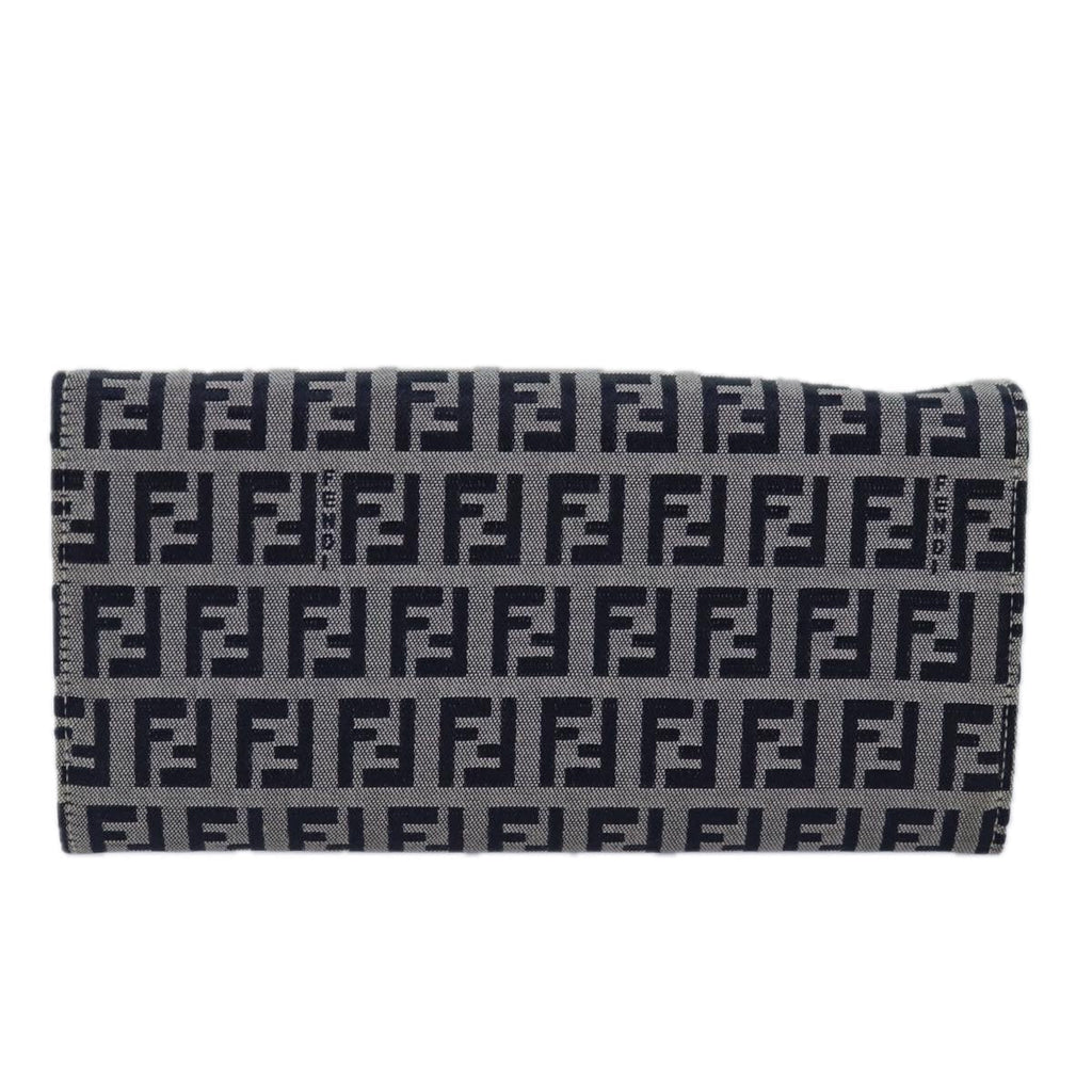 FENDI Zucchino Canvas Long Wallet Navyyk13654