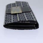 FENDI Zucchino Canvas Long Wallet Navyyk13654