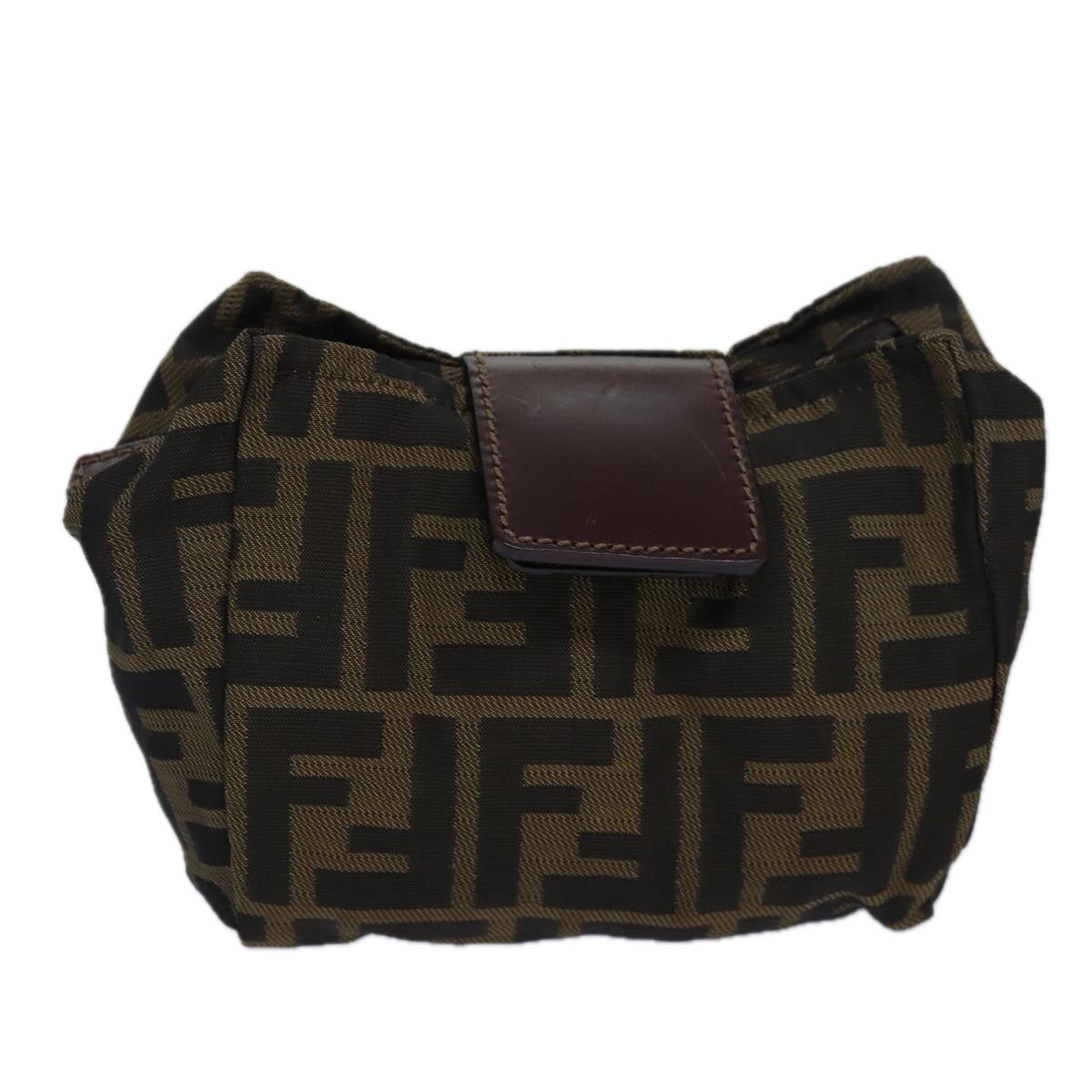 FENDI Zucca Canvas Pouch Black Brownyk13677