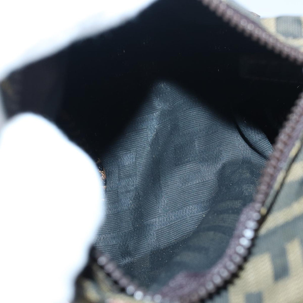 FENDI Zucca Canvas Pouch Black Brownyk13677