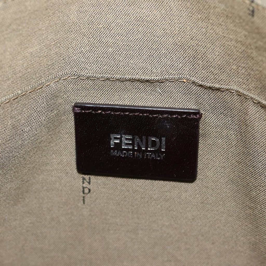 FENDI Zucca Canvas Shoulder Bag Beigeyk13683