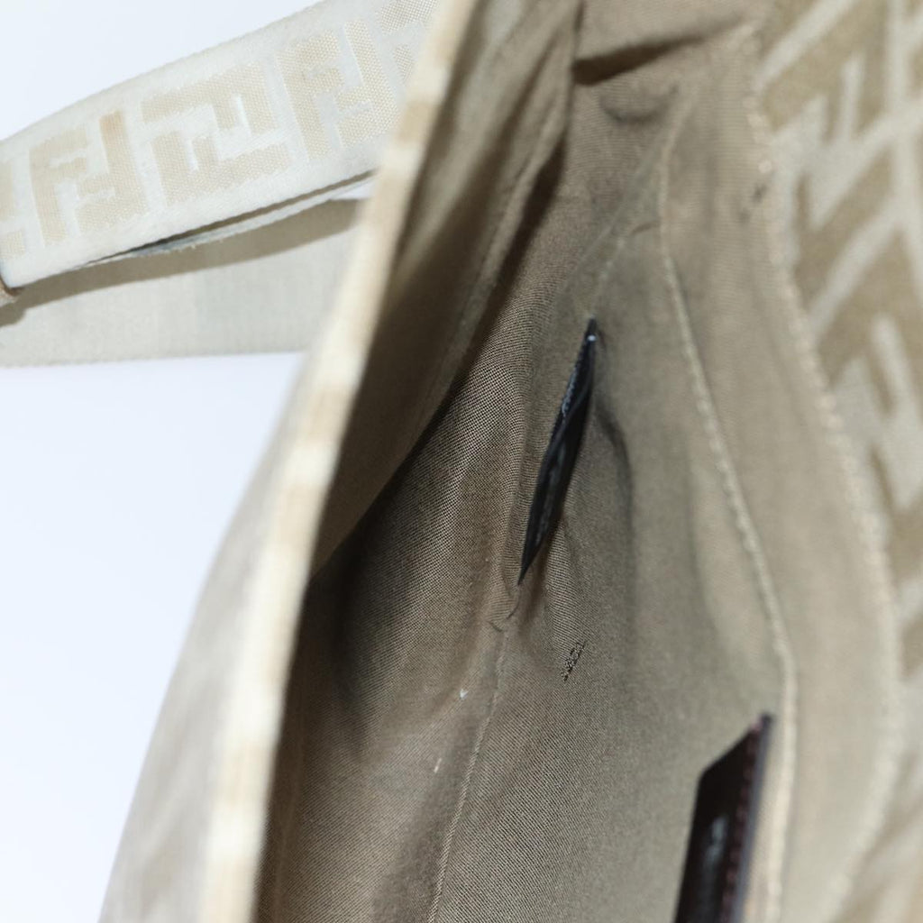FENDI Zucca Canvas Shoulder Bag Beigeyk13683