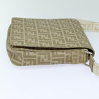 FENDI Zucca Canvas Shoulder Bag Beigeyk13683