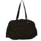 FENDI Zucca Canvas Shoulder Bag Brown Blackyk13700