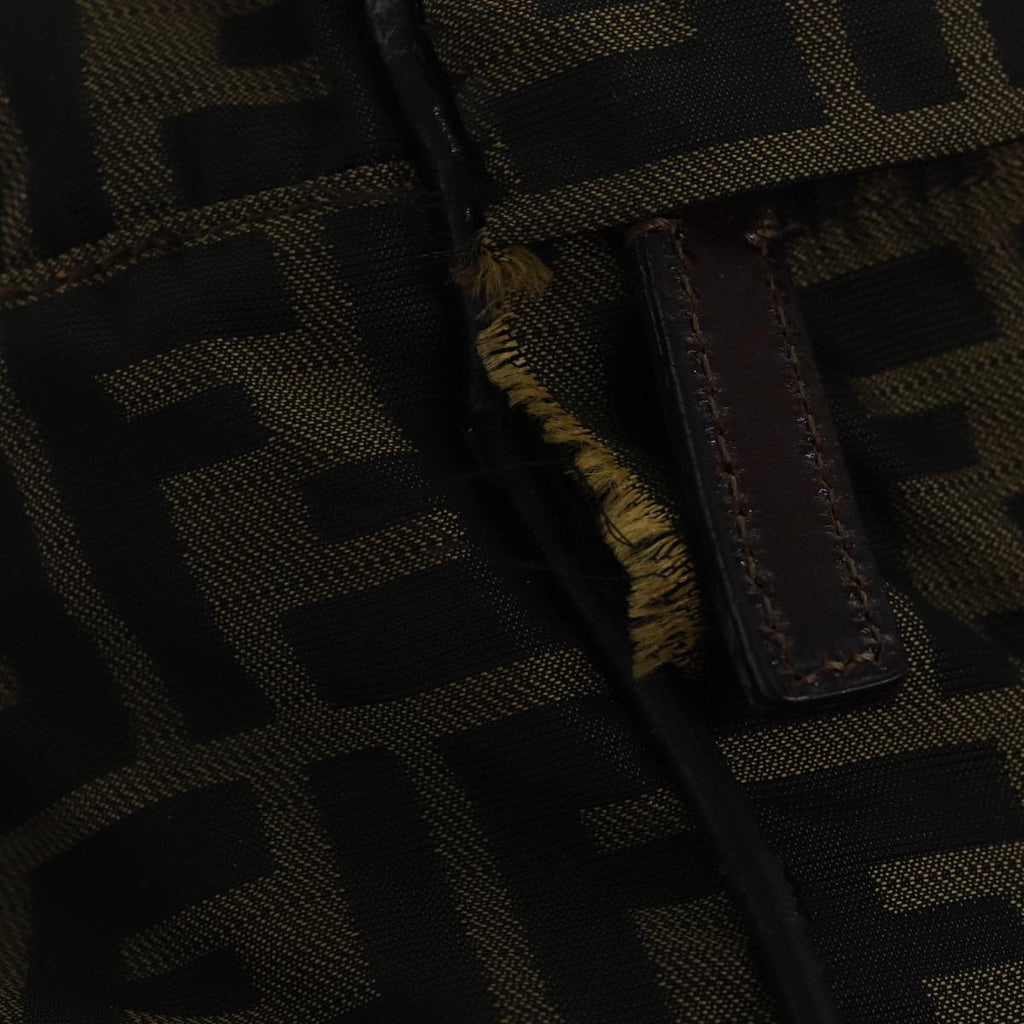 FENDI Zucca Canvas Shoulder Bag Brown Blackyk13700