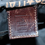 FENDI Zucca Canvas Shoulder Bag Brown Blackyk13700