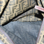 FENDI Zucca Canvas Shoulder Bag Brown Blackyk13700