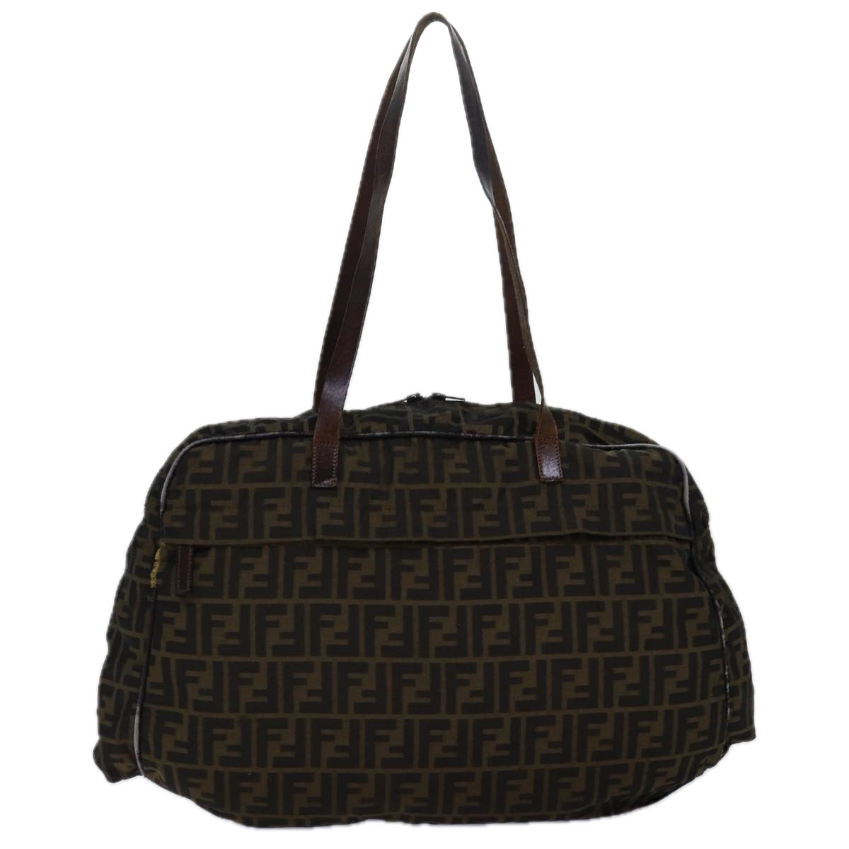 FENDI Zucca Canvas Shoulder Bag Brown Blackyk13700