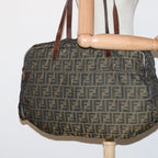 FENDI Zucca Canvas Shoulder Bag Brown Blackyk13700