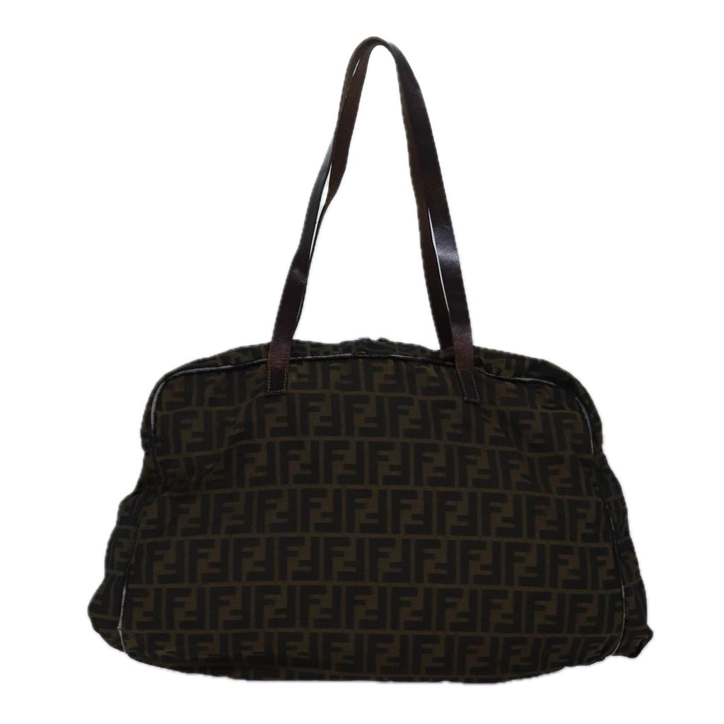 FENDI Zucca Canvas Shoulder Bag Brown Blackyk13700