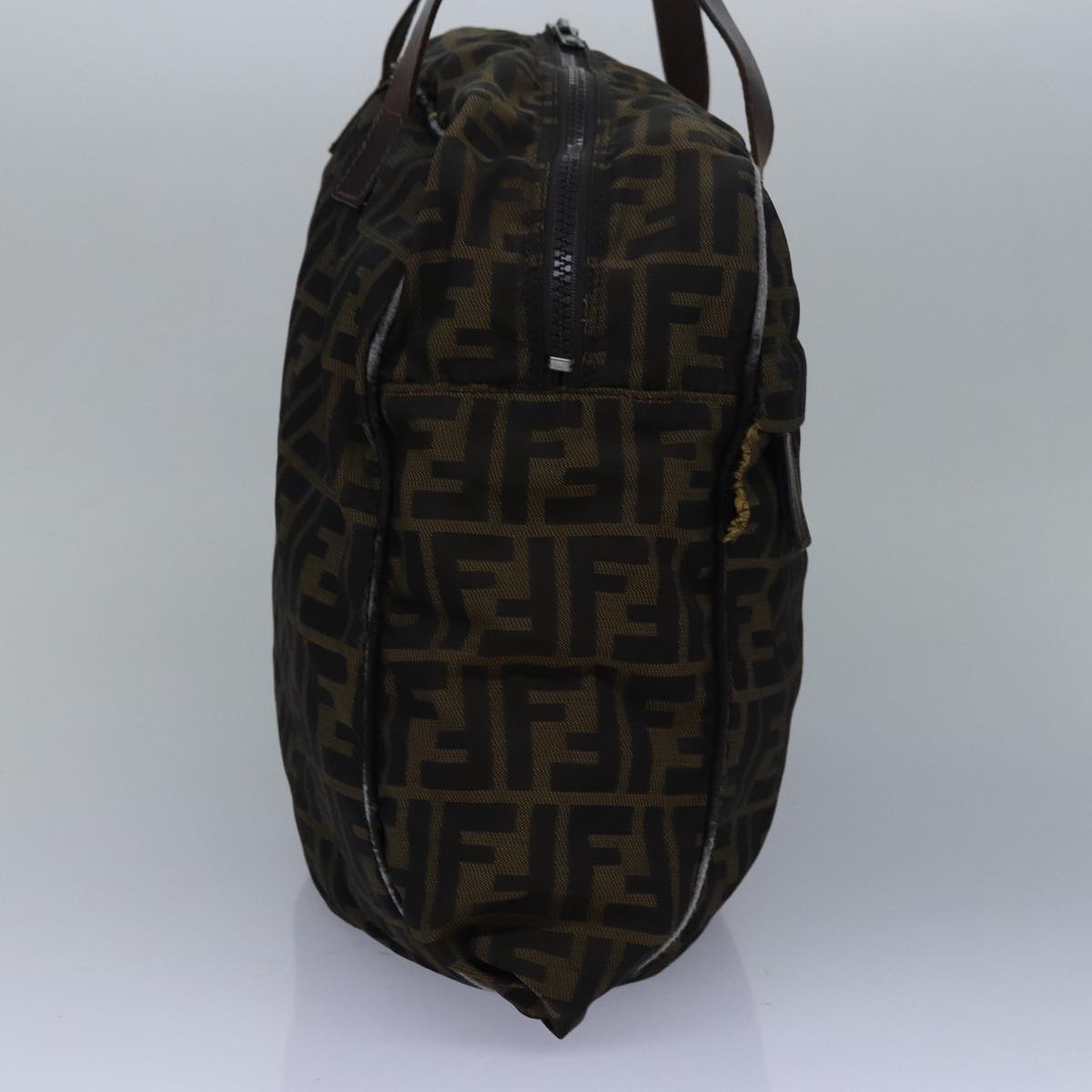 FENDI Zucca Canvas Shoulder Bag Brown Blackyk13700