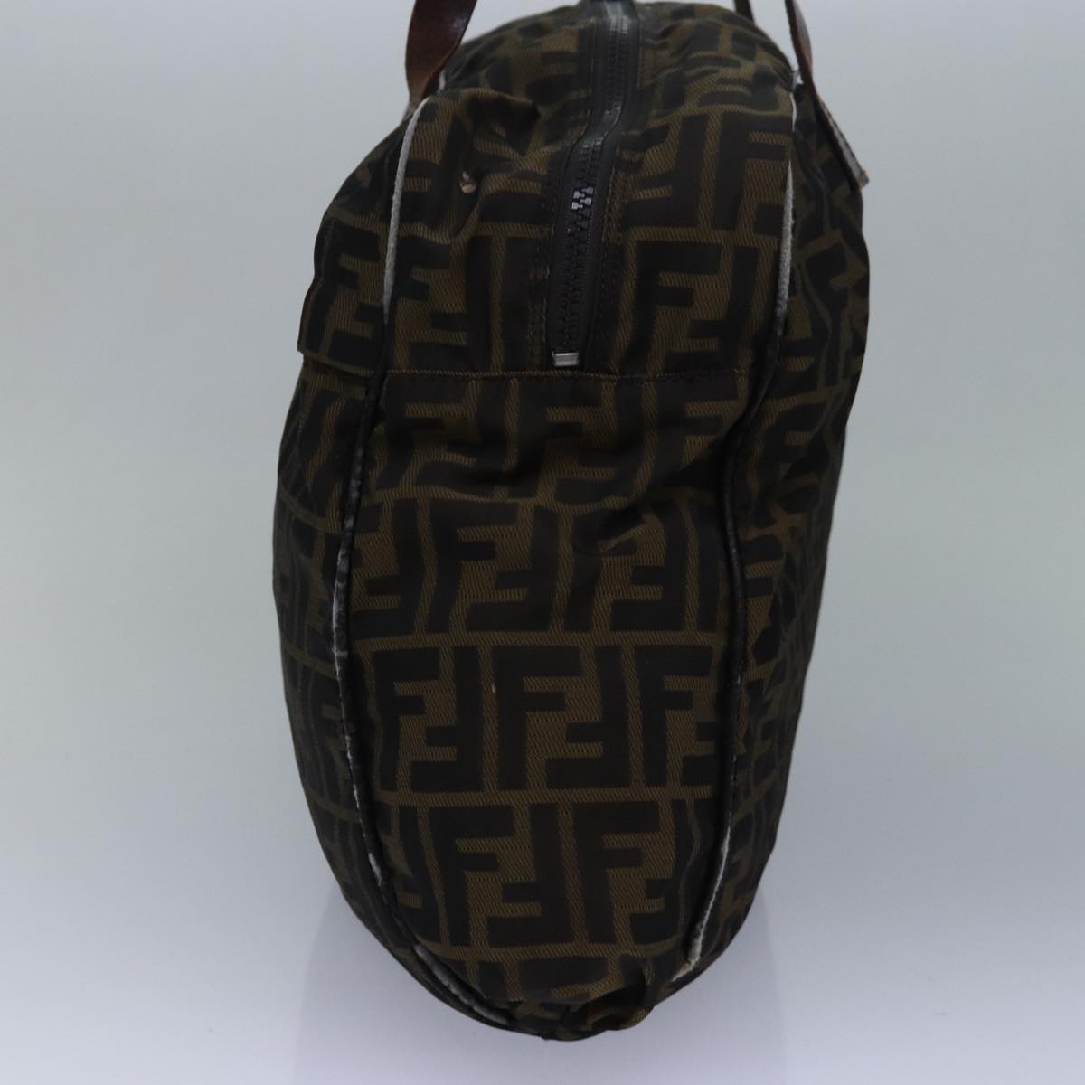 FENDI Zucca Canvas Shoulder Bag Brown Blackyk13700