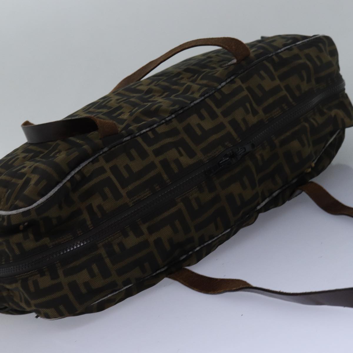 FENDI Zucca Canvas Shoulder Bag Brown Blackyk13700