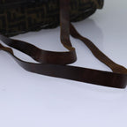 FENDI Zucca Canvas Shoulder Bag Brown Blackyk13700