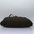 FENDI Zucca Canvas Shoulder Bag Brown Blackyk13700