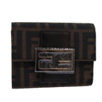 FENDI Zucca Canvas Wallet Black Brownyk13705A