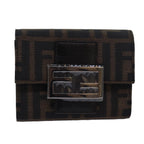FENDI Zucca Canvas Wallet Black Brownyk13705A
