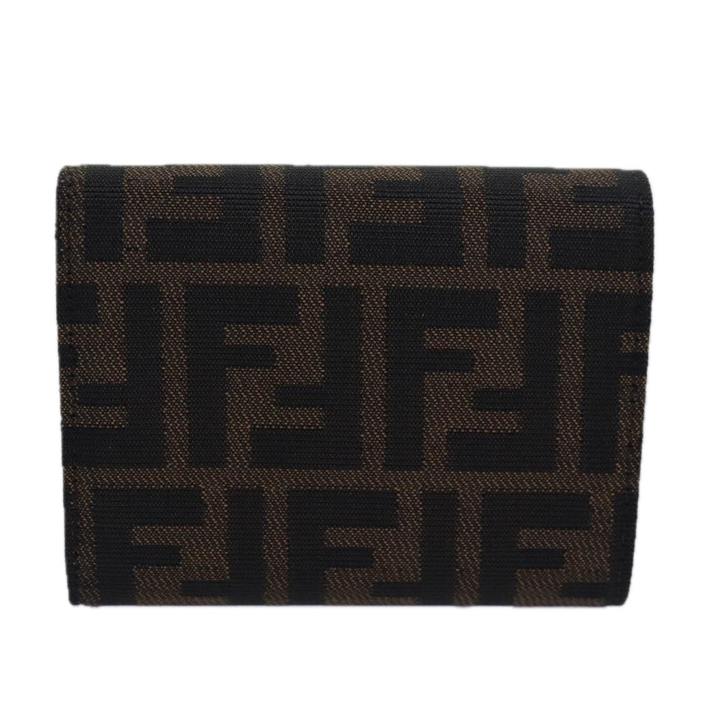 FENDI Zucca Canvas Wallet Black Brownyk13705A