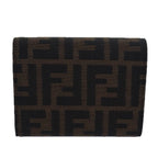 FENDI Zucca Canvas Wallet Black Brownyk13705A