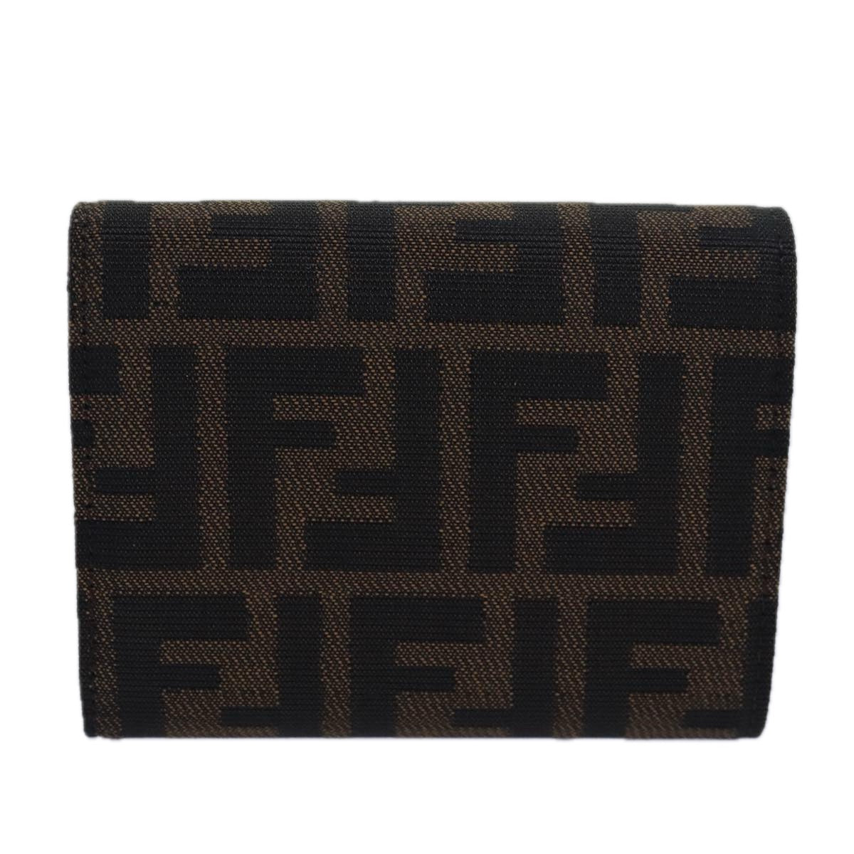 FENDI Zucca Canvas Wallet Black Brownyk13705A