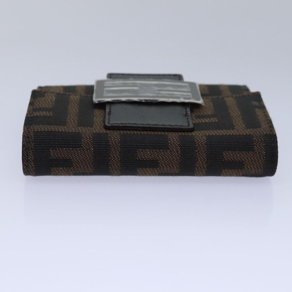 FENDI Zucca Canvas Wallet Black Brownyk13705A
