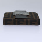 FENDI Zucca Canvas Wallet Black Brownyk13705A
