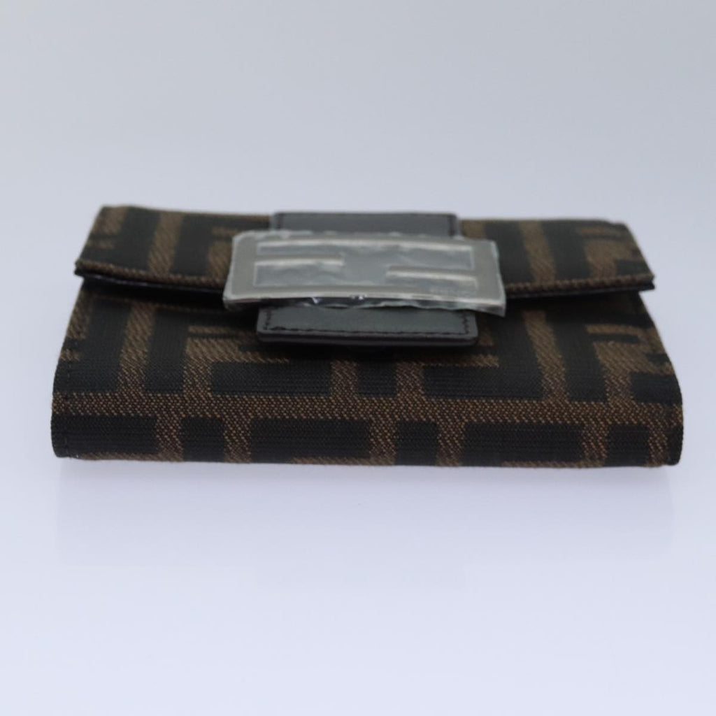 FENDI Zucca Canvas Wallet Black Brownyk13705A