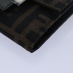 FENDI Zucca Canvas Wallet Black Brownyk13705A