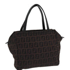 FENDI Zucchino Canvas Hand Bag Blackyk13724