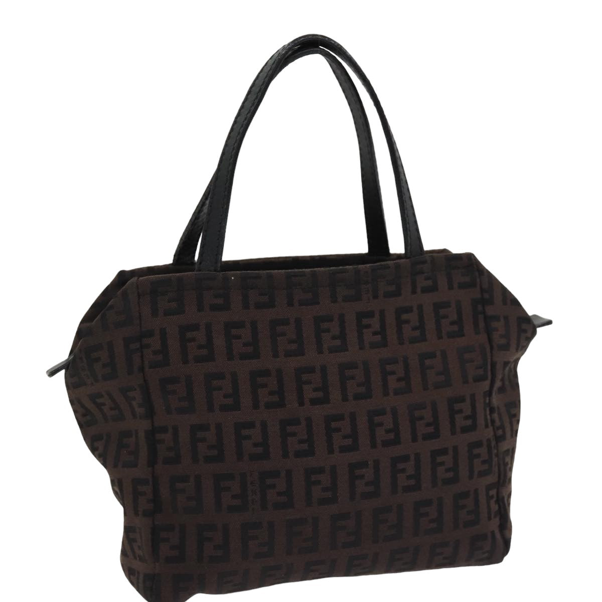 FENDI Zucchino Canvas Hand Bag Blackyk13724