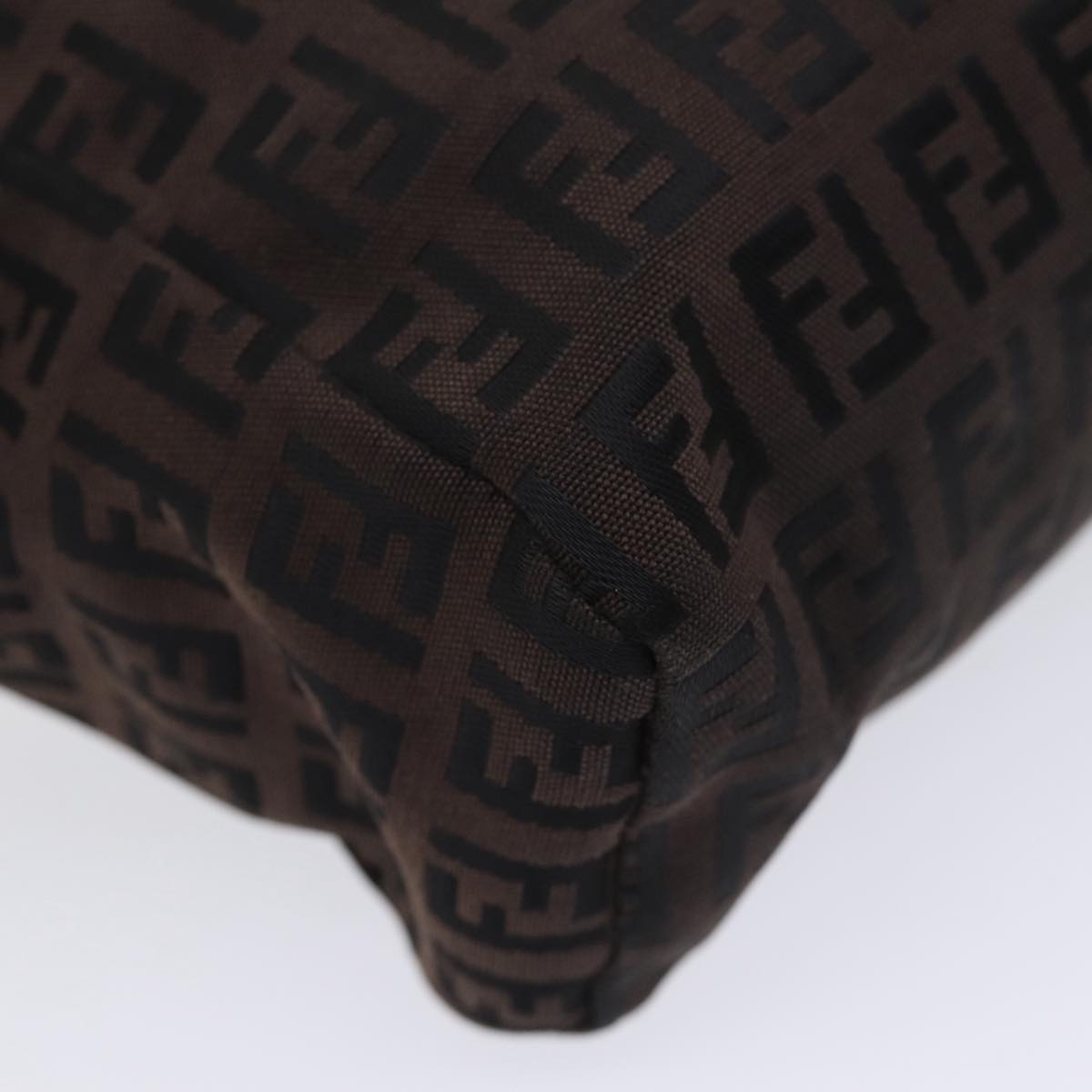 FENDI Zucchino Canvas Hand Bag Blackyk13724