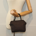 FENDI Zucchino Canvas Hand Bag Blackyk13724