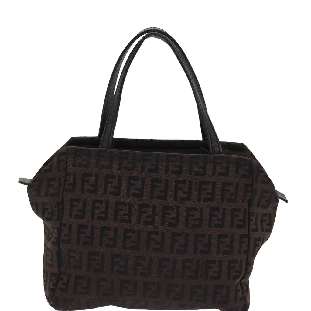 FENDI Zucchino Canvas Hand Bag Blackyk13724