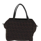 FENDI Zucchino Canvas Hand Bag Blackyk13724