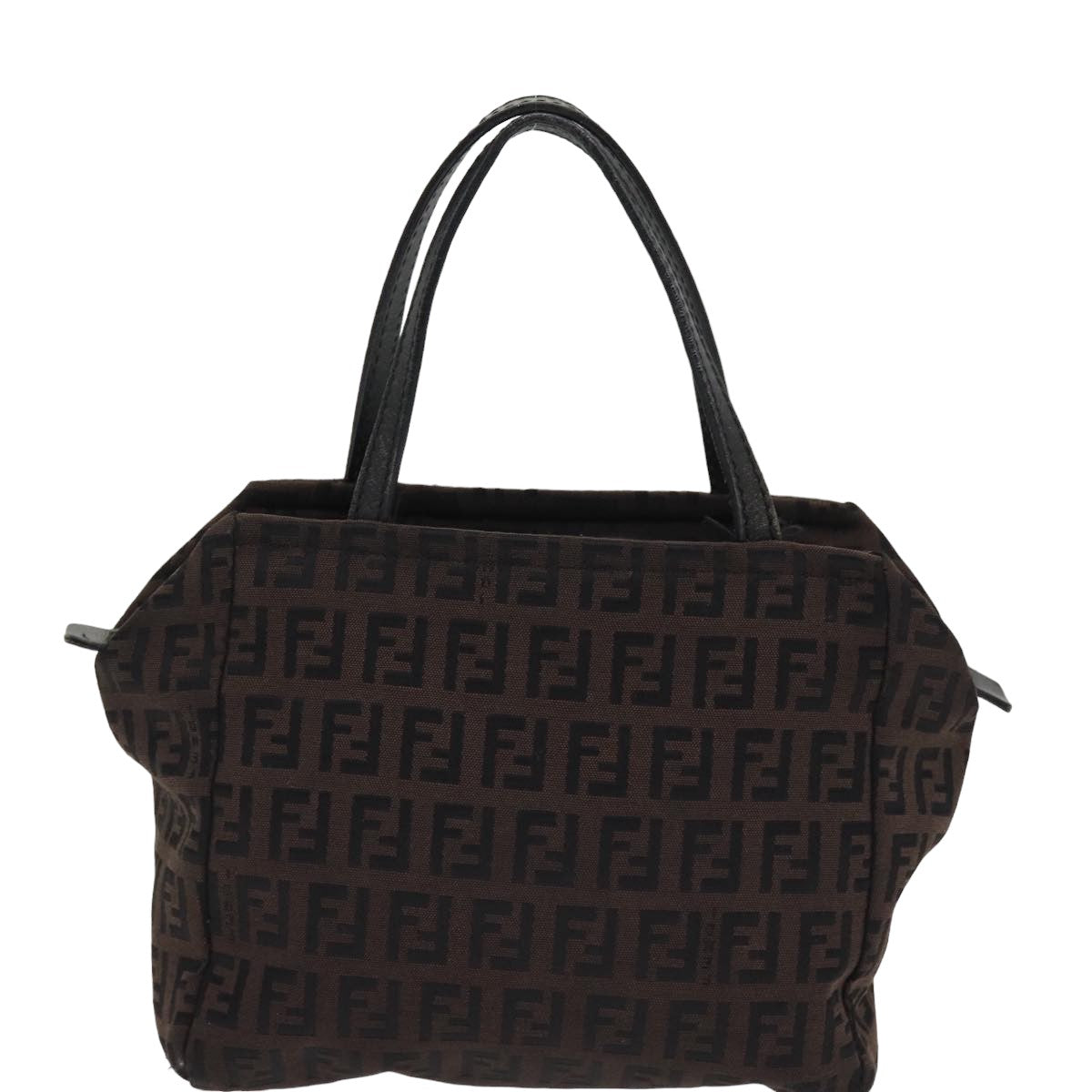 FENDI Zucchino Canvas Hand Bag Blackyk13724