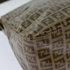 FENDI Zucchino Canvas Mamma Baguette Shoulder Bag Beigeyk13733