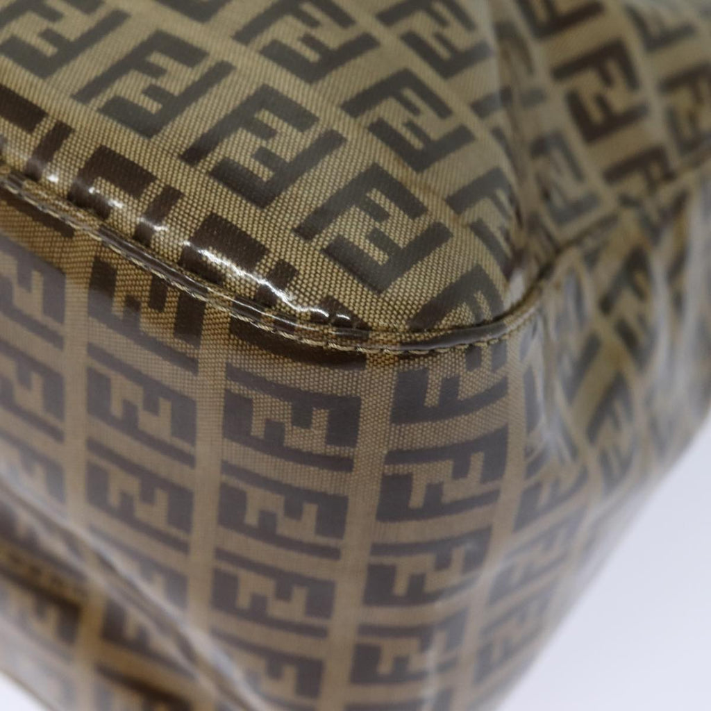 FENDI Zucchino Canvas Mamma Baguette Shoulder Bag Beigeyk13733