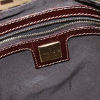 FENDI Zucchino Canvas Mamma Baguette Shoulder Bag Beigeyk13733